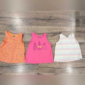 Gap 5T Tank Top Summer Bundle Pink Pineapple Rainbow Girls Cotton Shirts Tops
